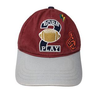 Born 2 Play #1 Baby Strapback Hat Red 2T-5T Adjustable Embroidered Gymboree